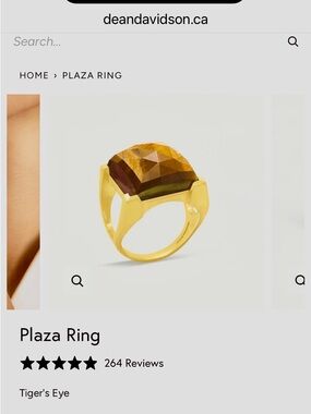 Dean Davidson Plaza Ring in Tiger's Eye Gold